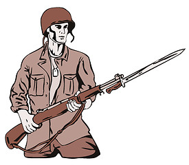 Image showing Soldier with Bayonet