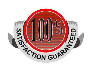 Image showing 100% Satisfaction Guaranteed Shield Curly Ribbon