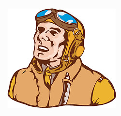 Image showing World War Two Pilot Airman Retro