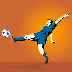 Image showing Soccer Player Kicking