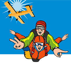 Image showing Tandem Skydiving