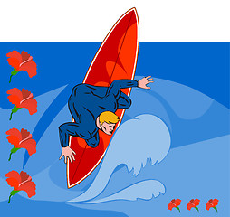 Image showing Surfer Retro