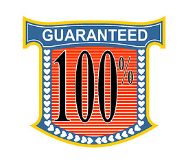 Image showing 100% Guaranteed in Blue Heart Shield