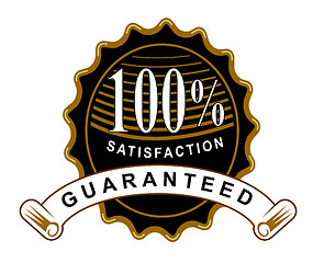 Image showing 100% Satisfaction Guaranteed Black Seal and Ribbon