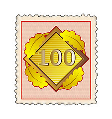 Image showing Number 100 Diamond Stamp