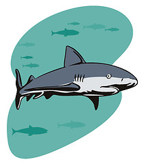 Image showing Shark Swimming Side View