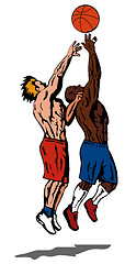 Image showing Basketball Player Rebounding