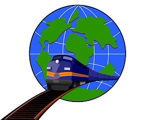 Image showing Train and Globe