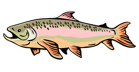 Image showing Trout Fish Retro