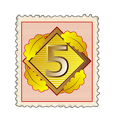 Image showing Number 5 Diamond Stamp