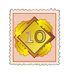 Image showing Number 10 Diamond Stamp