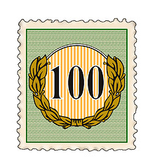 Image showing Number 100 in Stamp