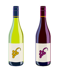 Image showing Wine Bottles Retro
