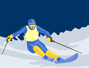 Image showing Skiing Slalom Downhill