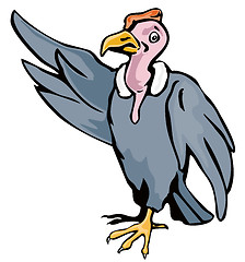 Image showing Cartoon Vulture Waving 