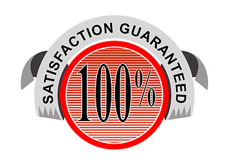 Image showing 100% Satisfaction Guaranteed Shield Curly Ribbon