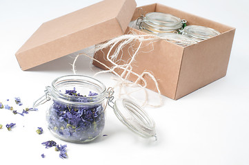 Image showing Jar of lavender on white