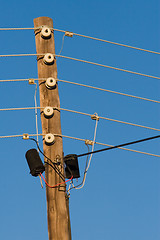 Image showing vintage electricity pole