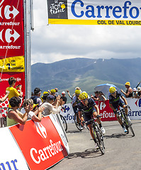 Image showing Cyclists on Col de Val Louron Azet