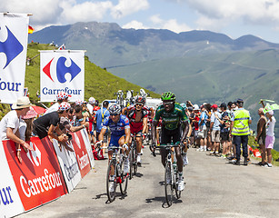 Image showing Cyclists on Col de Val Louron Azet