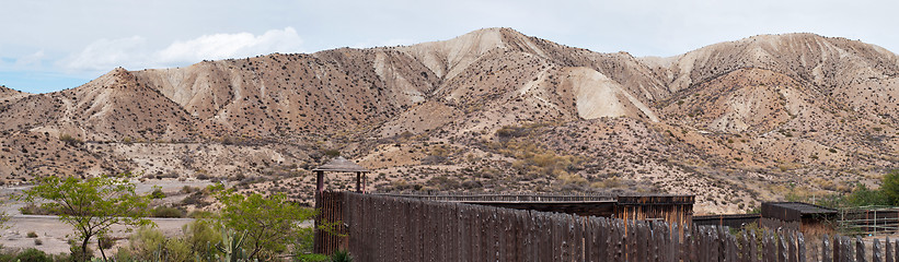 Image showing Scenic desert landscape in Tabernas, panorama