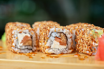 Image showing sesame sushi rolls