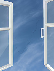 Image showing opened window to the blue sky