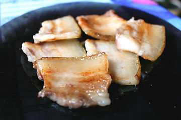 Image showing tasty fried pieces of lard