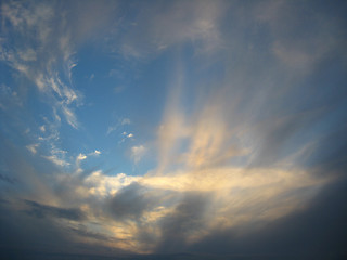 Image showing Evening landscape with clouds