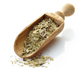 Image showing wooden scoop with yerba mate tea