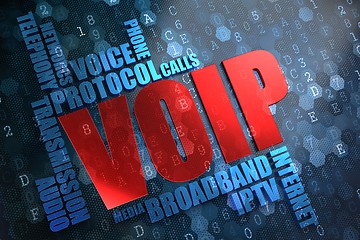 Image showing VOIP. Wordcloud Concept.