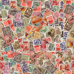 Image showing Seamless Texture of Postage Stamps.