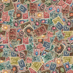 Image showing Seamless Texture of Postage Stamps.