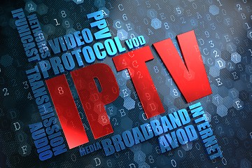 Image showing IPTV. Wordcloud Concept.