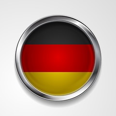 Image showing Vector button with stylish metallic frame. German flag