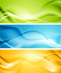 Image showing Elegant smooth waves vector banners