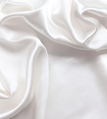 Image showing Smooth elegant white silk as wedding background 