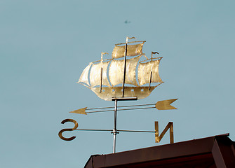 Image showing Wind indicator ship on the roof