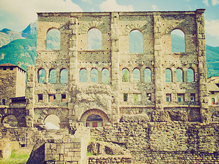 Image showing Retro look Roman Theatre Aosta