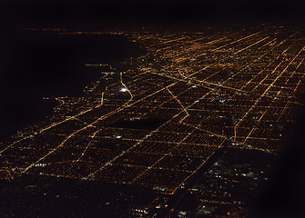 Image showing Night Panorama Of Chicago