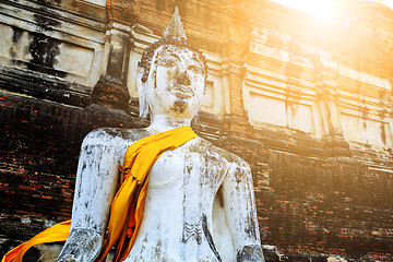 Image showing Ancient Buddha under sunlight