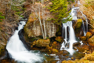 Image showing Waterfall in Autumn forest