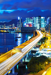 Image showing Highway in city at night