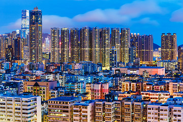 Image showing Kowloon district at night
