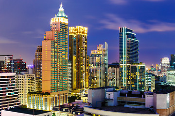 Image showing Bangkok skyline at night