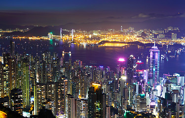 Image showing Hong Kong city at night