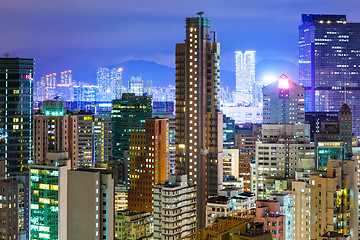 Image showing Hong Kong with crowded buildings at night