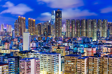 Image showing Residential district in Hong Kong at night