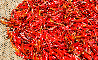 Image showing Red Chili peppers on basket