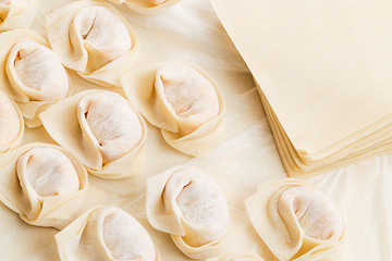 Image showing Homemade dumpling and raw material